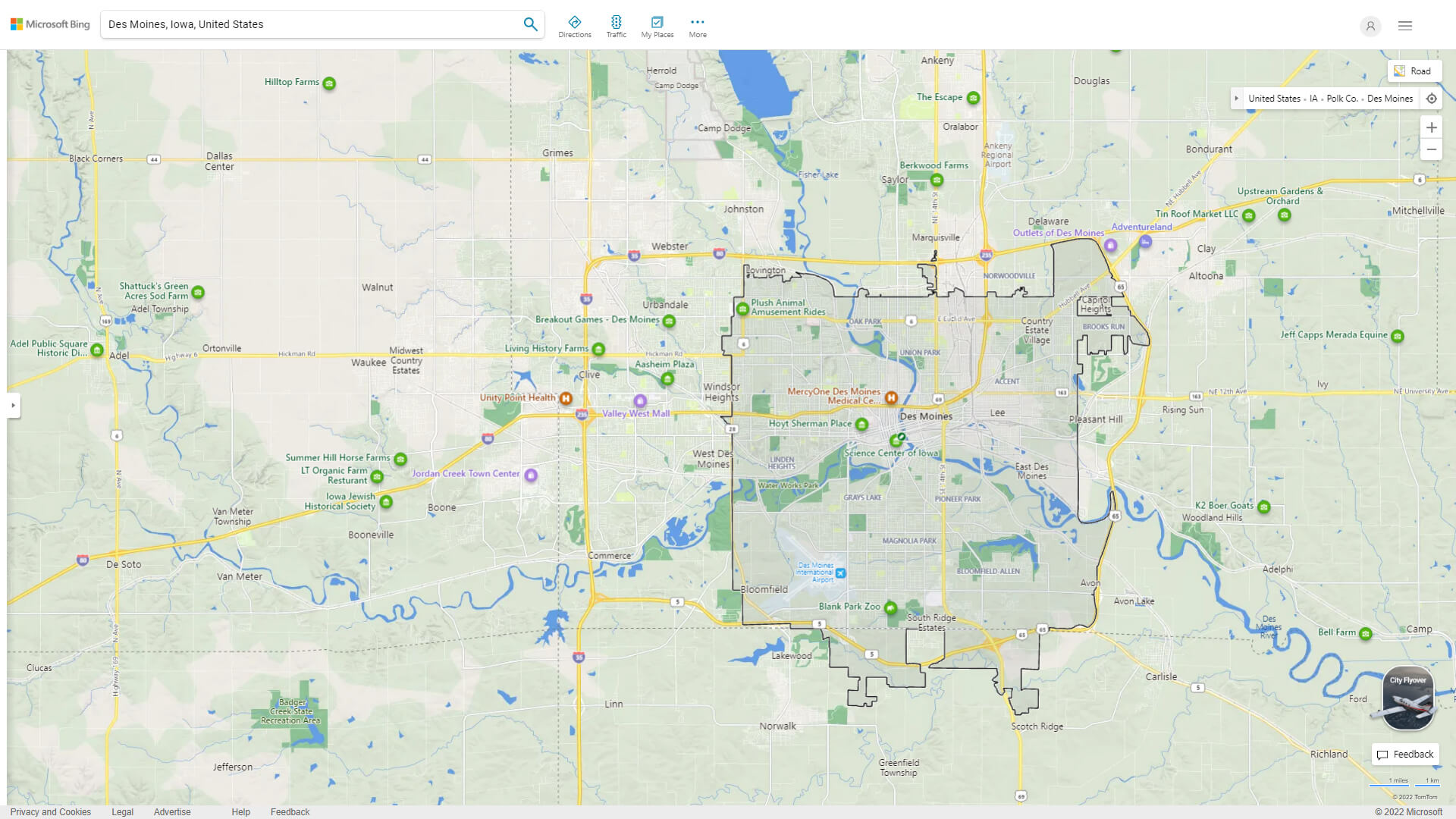 Des Moines Detailed Map